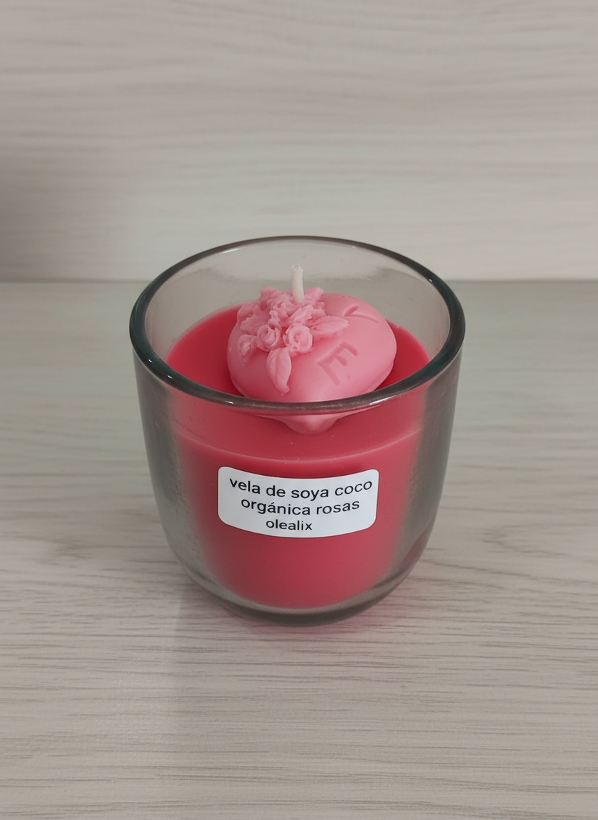 Vela corazón rosa 